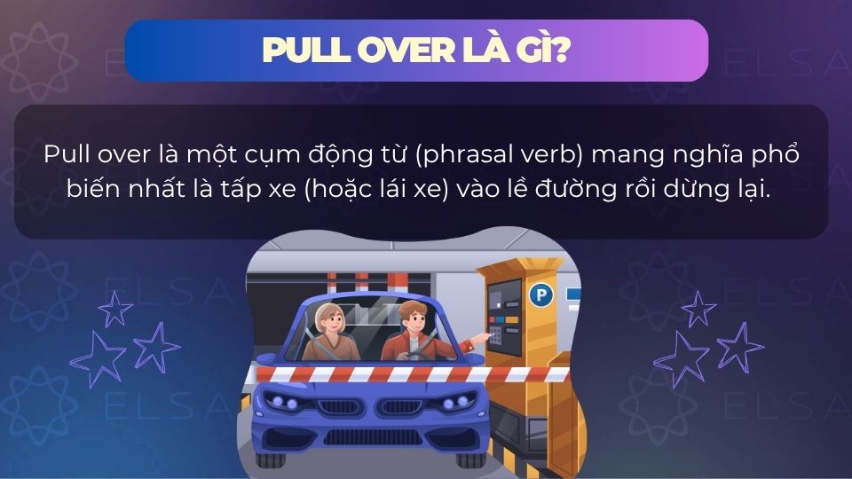 Pull over có nghĩa là tấp xe vào lề Pull over có nghĩa là tấp xe vào lề