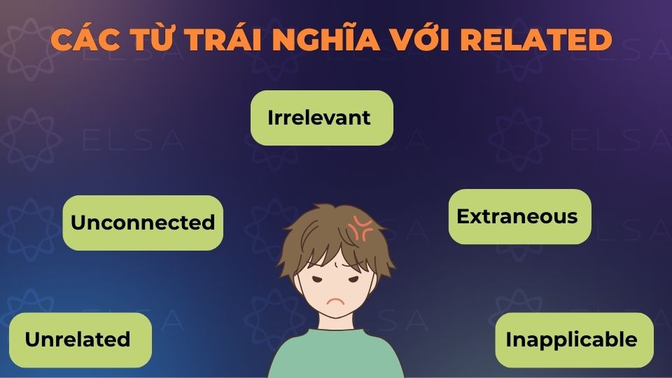 Một số từ trái nghĩa với related Một số từ trái nghĩa với related