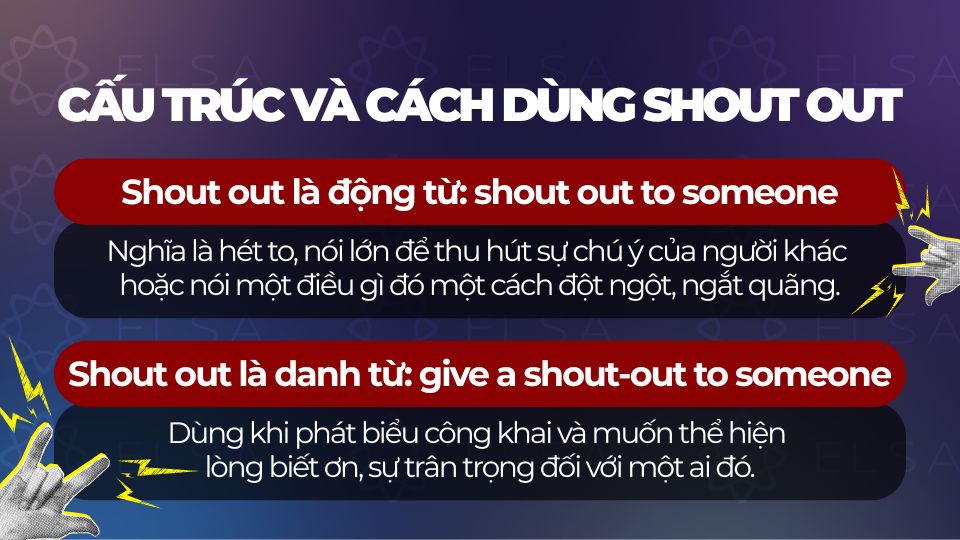 Cấu trúc và cách dùng của cụm từ shout out