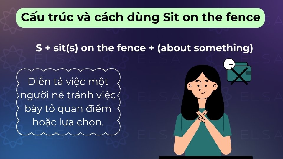 Dùng để chỉ việc giữ thái độ trung lập hoặc né tránh đưa ra quyết định giữa hai lựa chọn Dùng để chỉ việc giữ thái độ trung lập hoặc né tránh đưa ra quyết định giữa hai lựa chọn
