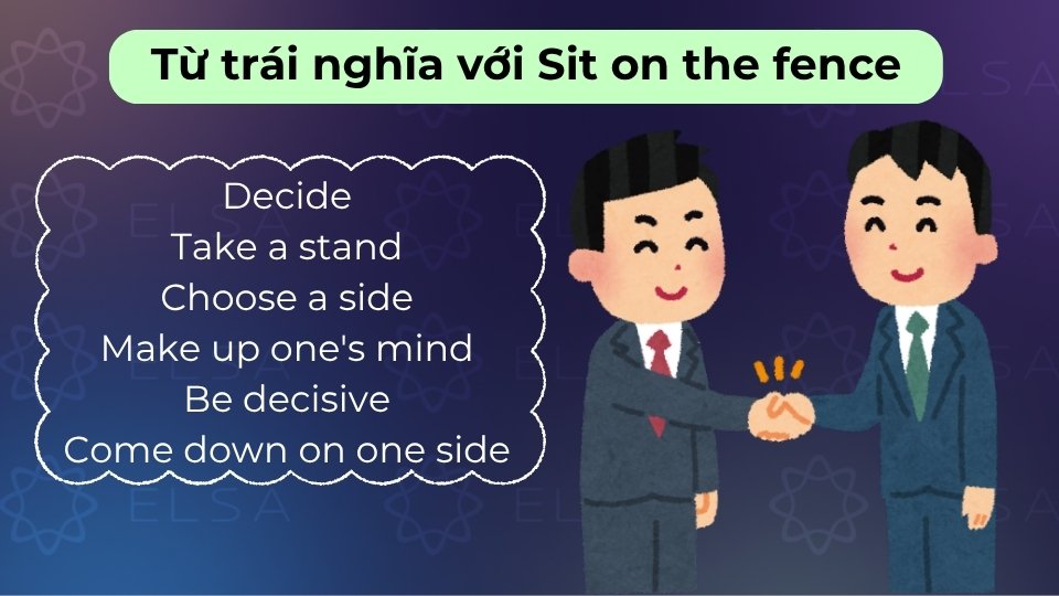 Gồm các từ như Decide, Make up one's mind, Take a stand hoặc Commit to Gồm các từ như Decide, Make up one's mind, Take a stand hoặc Commit to
