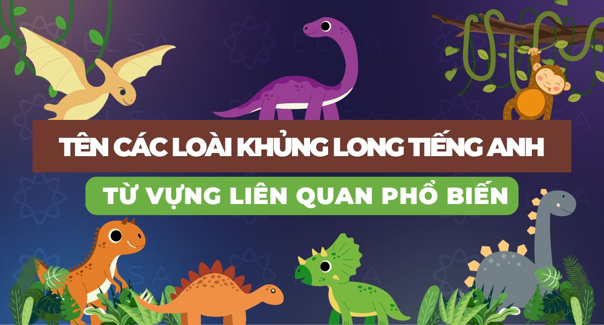 Tên các loài khủng long tiếng Anh và từ vựng liên quan phổ biến
