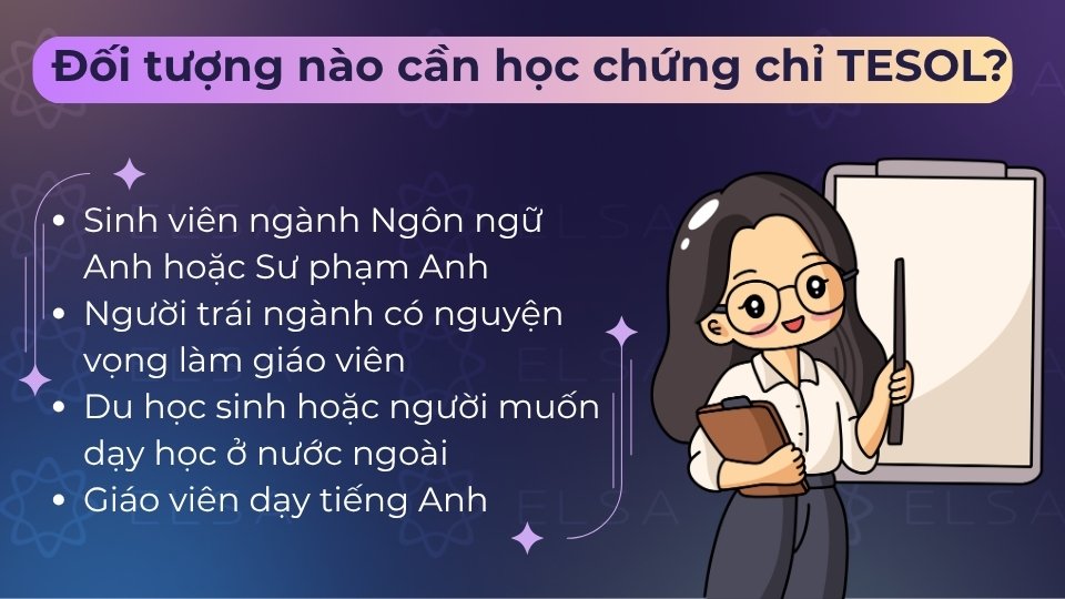 Các đối tượng nên sở hữu bằng TESOL