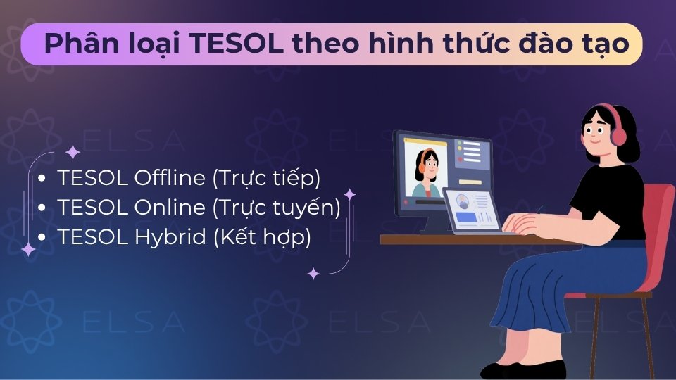 TESOL gồm 3 hình thức đào tạo linh hoạt: trực tiếp (Offline), trực tuyến (Online) và kết hợp