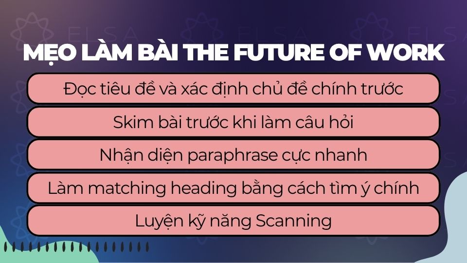Mẹo làm bài The future of work IELTS Reading điểm cao