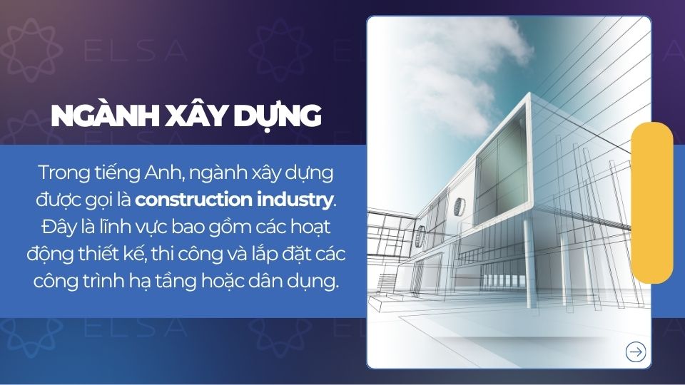 Ngành xây dựng được gọi là construction industry Ngành xây dựng được gọi là construction industry