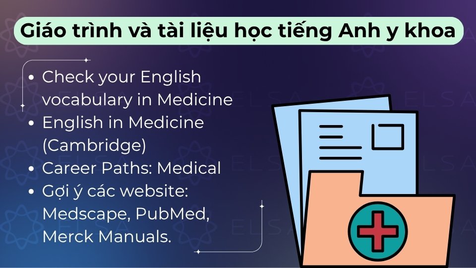 Tài liệu gồm sách Career Paths, Check Your English for Medical và các khóa học online uy tín