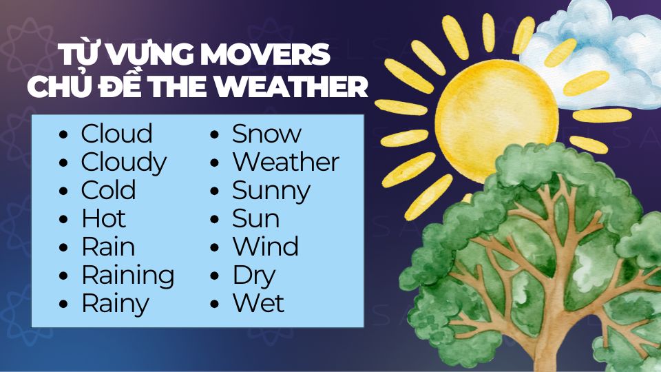 Từ vựng movers chủ đề The weather Từ vựng movers chủ đề The weather