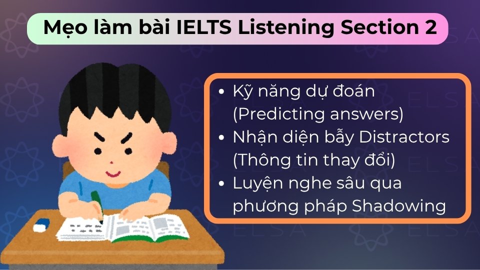 Áp dụng kỹ năng dự đoán, nhận diện bẫy và luyện tập Shadowing để đạt điểm tối đa Section 2 Áp dụng kỹ năng dự đoán, nhận diện bẫy và luyện tập Shadowing để đạt điểm tối đa Section 2