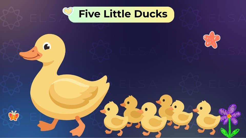 Five Little Ducks giúp bé học số đếm từ 1 - 5 và cấu trúc đếm ngược cực kỳ thú vị