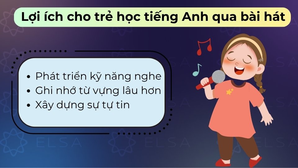 Giúp trẻ phát âm chuẩn, tăng vốn từ tự nhiên, ghi nhớ lâu và hứng thú hơn khi học ngoại ngữ