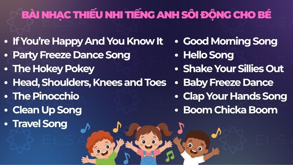 Những bài nhạc thiếu nhi tiếng Anh sôi động cho bé