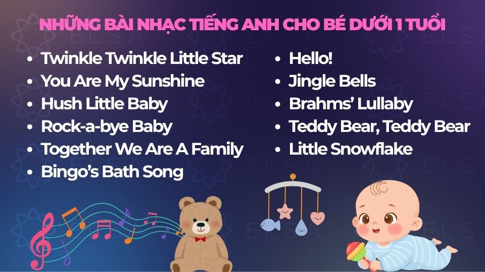 Những bài nhạc tiếng Anh cho bé dưới 1 tuổi