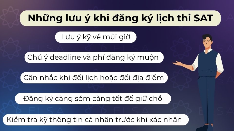 Những lưu ý khi đăng ký lịch thi SAT