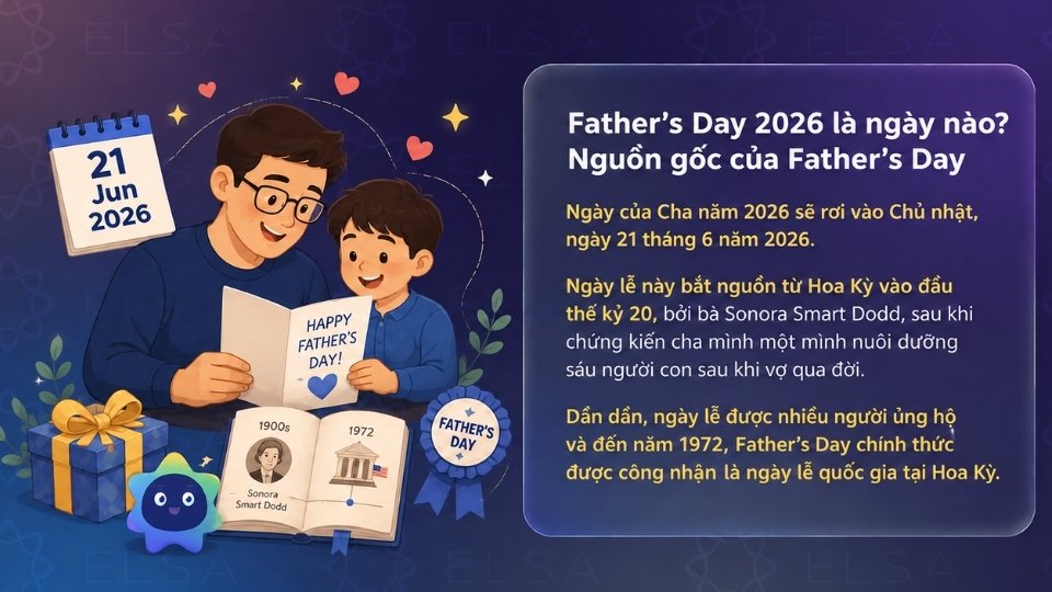 Ngày của Cha năm 2026 sẽ rơi vào Chủ nhật, ngày 21 tháng 6 năm 2026 Ngày của Cha năm 2026 sẽ rơi vào Chủ nhật, ngày 21 tháng 6 năm 2026
