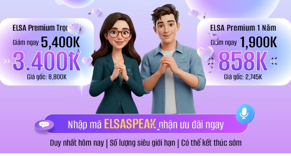 Quà tặng Ngày Gia đình Việt Nam: Ưu đãi tới 5 TRIỆU từ ELSA Speak