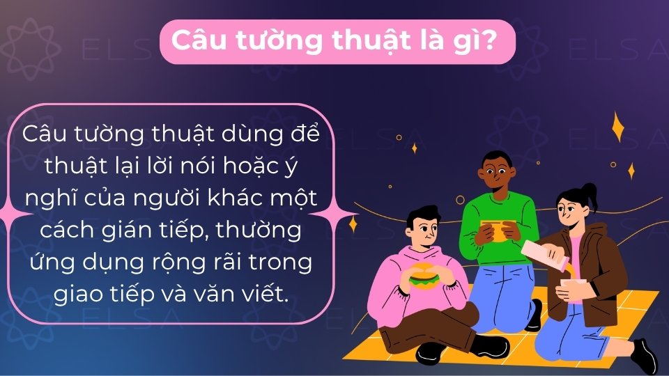 Câu tường thuật dùng để thuật lại lời nói của người khác một cách gián tiếp Câu tường thuật dùng để thuật lại lời nói của người khác một cách gián tiếp