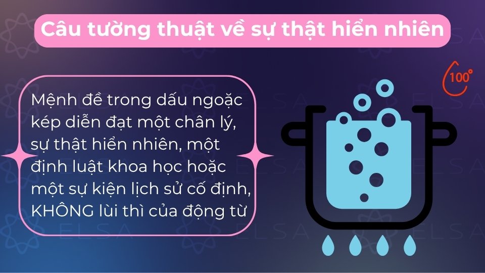 Khi tường thuật một sự thật hiển nhiên, ta tuyệt đối không lùi thì động từ Khi tường thuật một sự thật hiển nhiên, ta tuyệt đối không lùi thì động từ