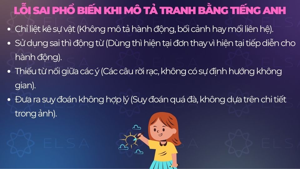 Những lỗi sai phổ biến khi mô tả tranh bằng tiếng Anh