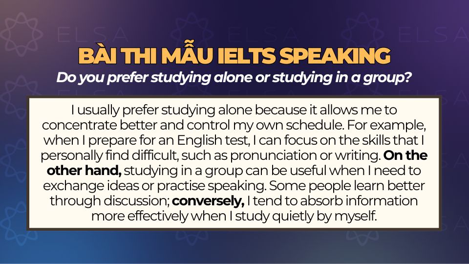 Bài thi IELTS Speaking mẫu