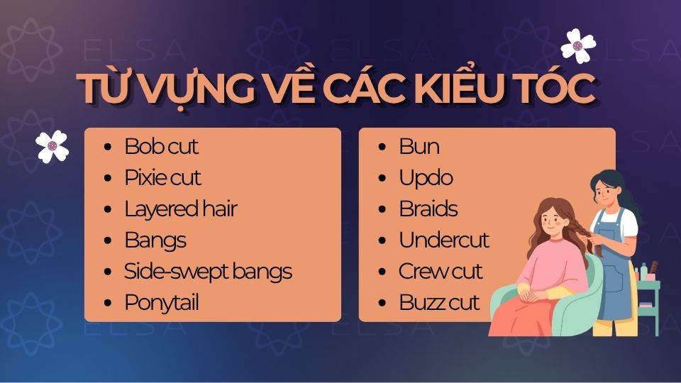 Từ vựng tiếng Anh về các kiểu tóc phổ biến