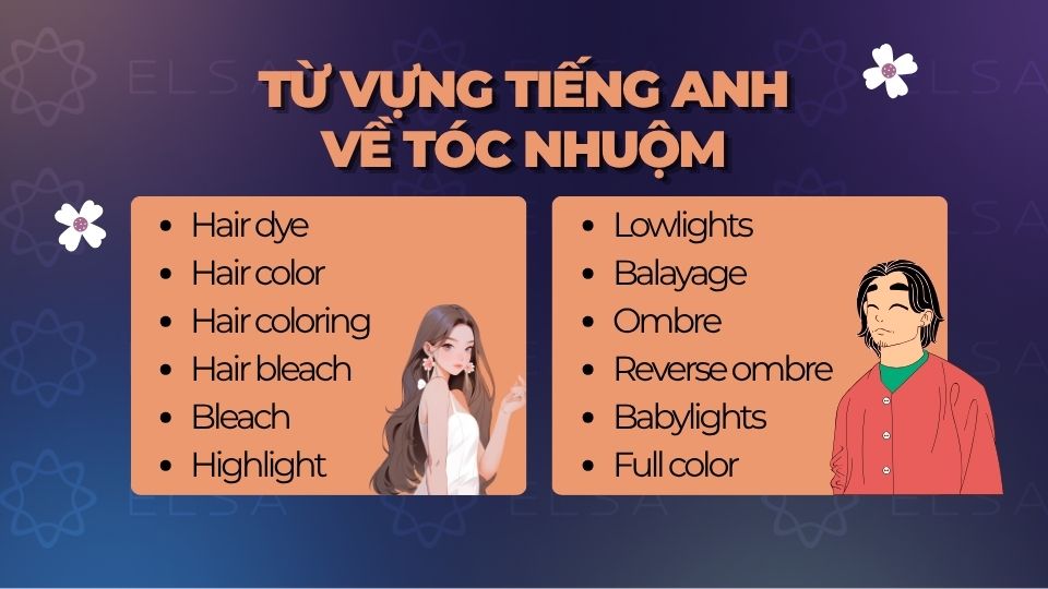 Từ vựng tiếng Anh về tóc nhuộm
