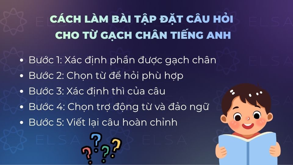 Cách làm bài tập đặt câu hỏi cho từ gạch chân tiếng Anh