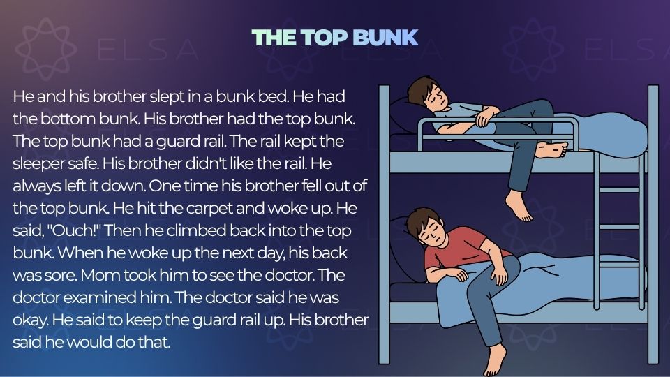 Truyện ngắn tiếng Anh song ngữ - The Top Bunk