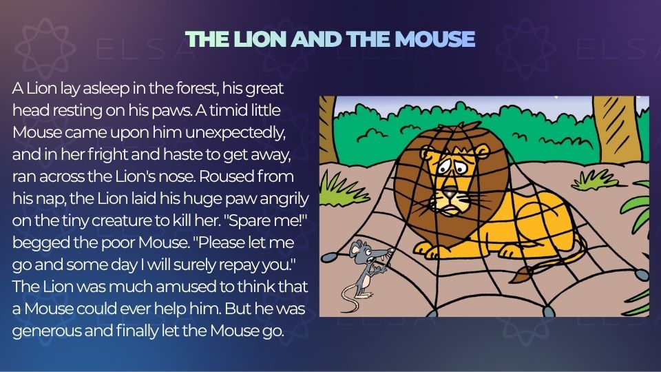 Truyện ngắn tiếng Anh song ngữ - The Lion and the Mouse