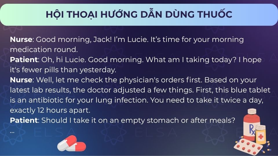 Mẫu hội thoại hướng dẫn dùng thuốc