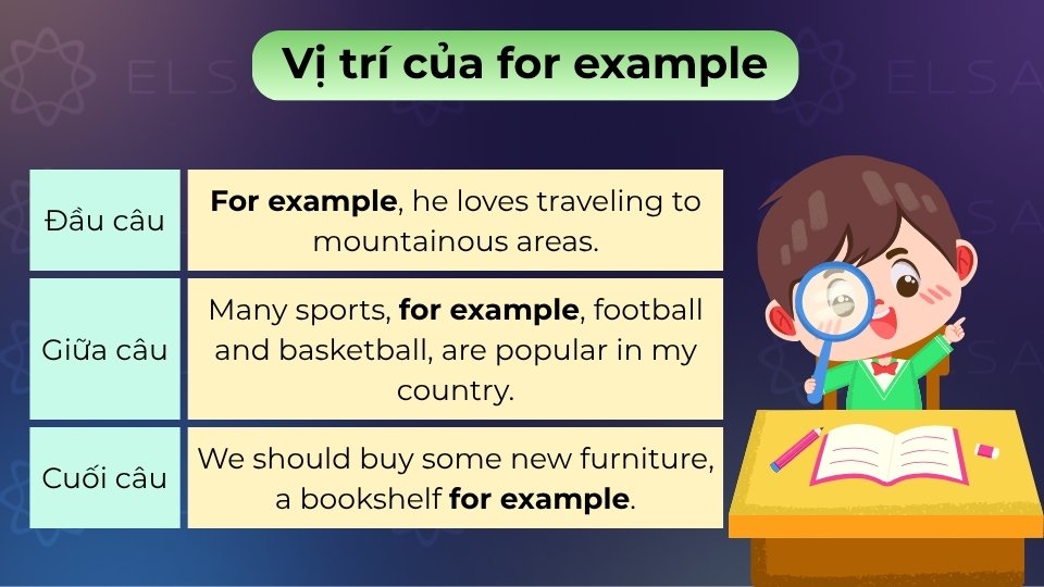 For example đứng đầu, giữa hoặc cuối câu, cần dùng dấu phẩy để ngăn cách hợp lý trong câu