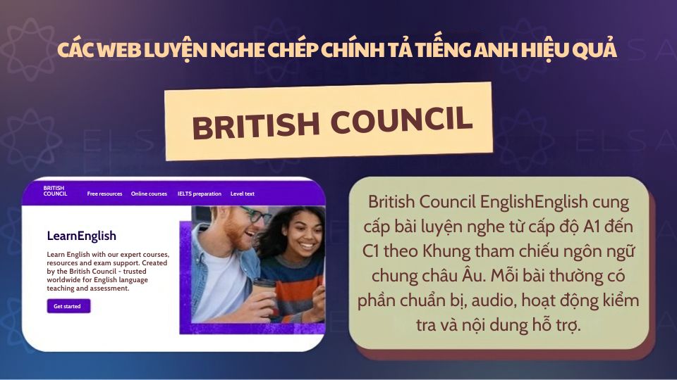 British Council luyện nghe tiếng Anh theo trình độ A1 đến C1