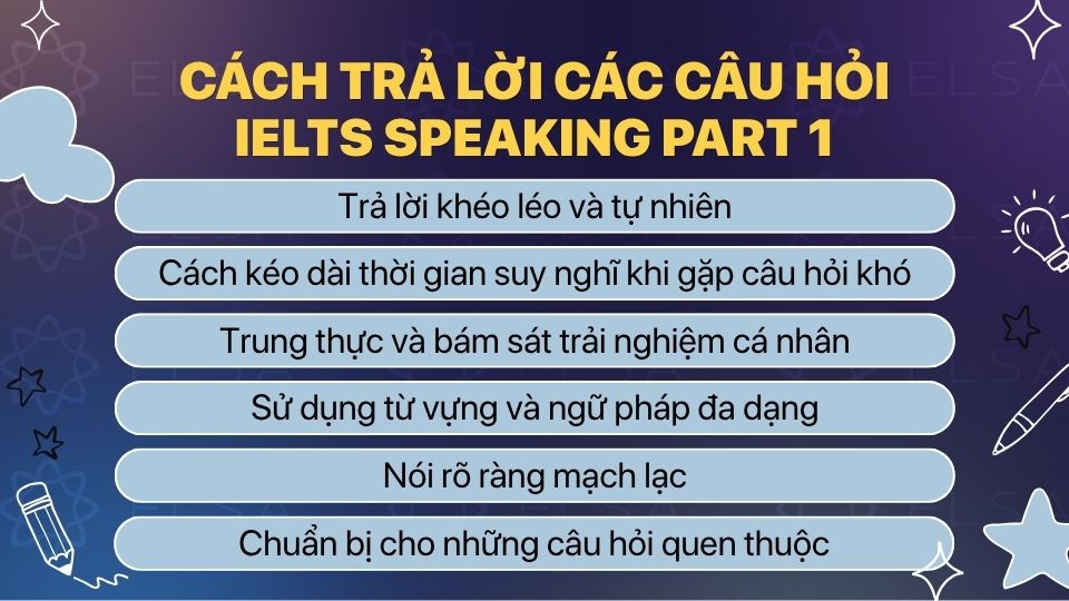 Các cách trả lời phần IELTS Speaking part 1 Các cách trả lời phần IELTS Speaking part 1