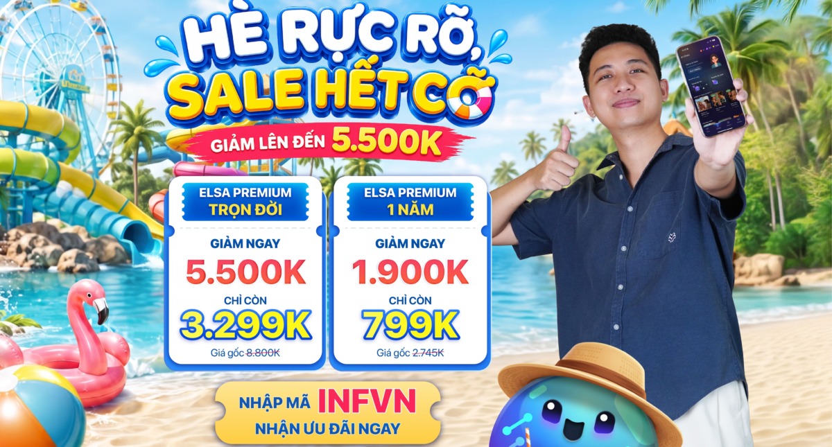 Ưu đãi giữa tháng: Nhận ưu đãi học tiếng Anh đến 5 TRIỆU từ ELSA