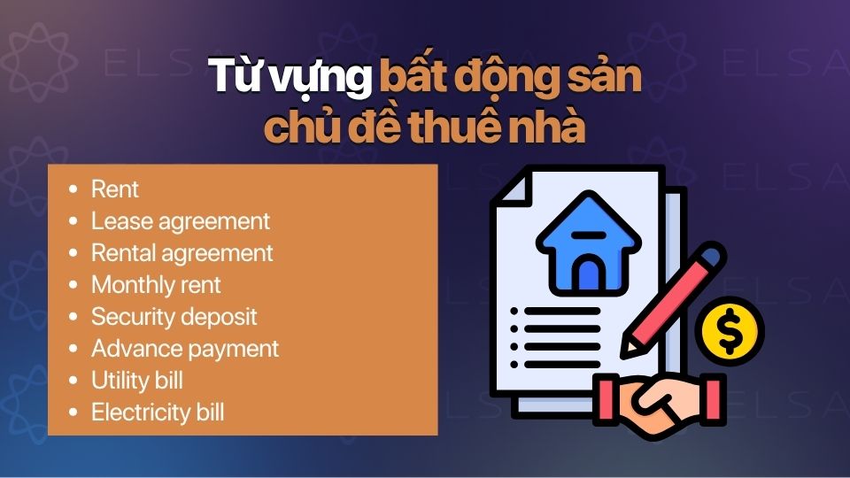 Nhóm từ vựng thuê nhà thường dùng khi hỏi giá thuê, thời hạn thuê, tiền cọc và điều kiện thuê