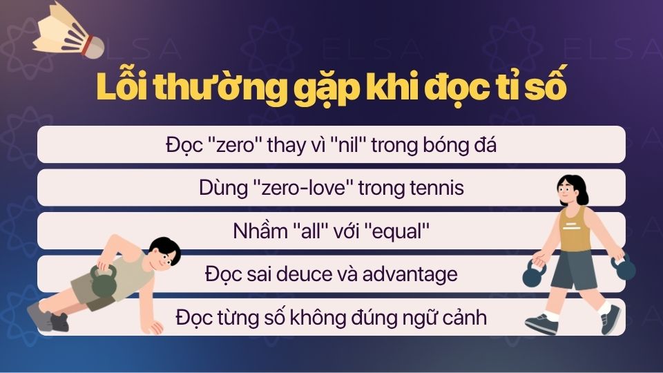Những lỗi thường gặp khi đọc tỉ số trong tiếng Anh Những lỗi thường gặp khi đọc tỉ số trong tiếng Anh