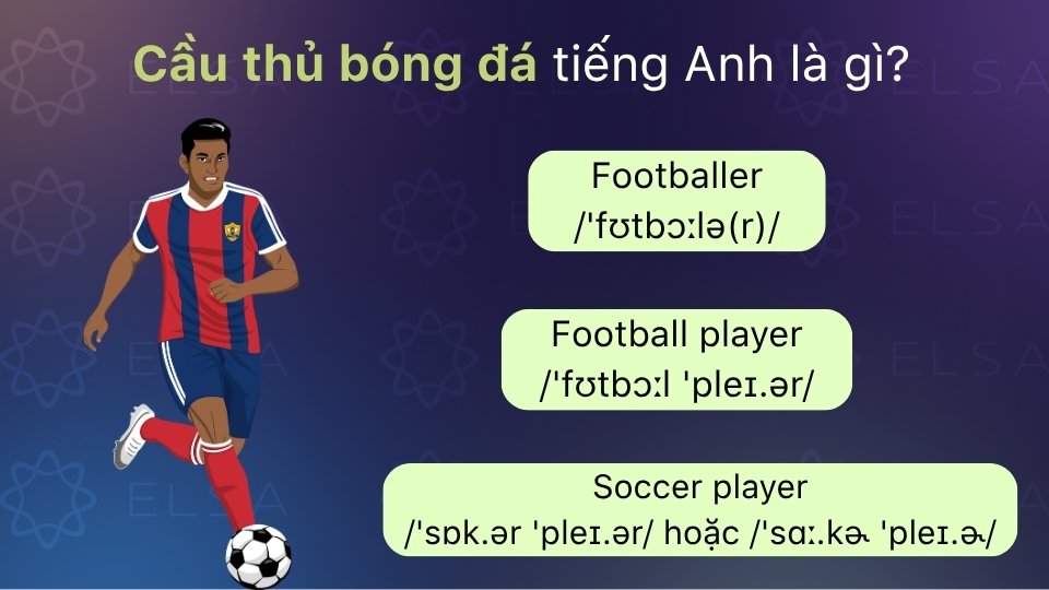 Cầu thủ bóng đá trong tiếng Anh gọi là footballer hoặc football player