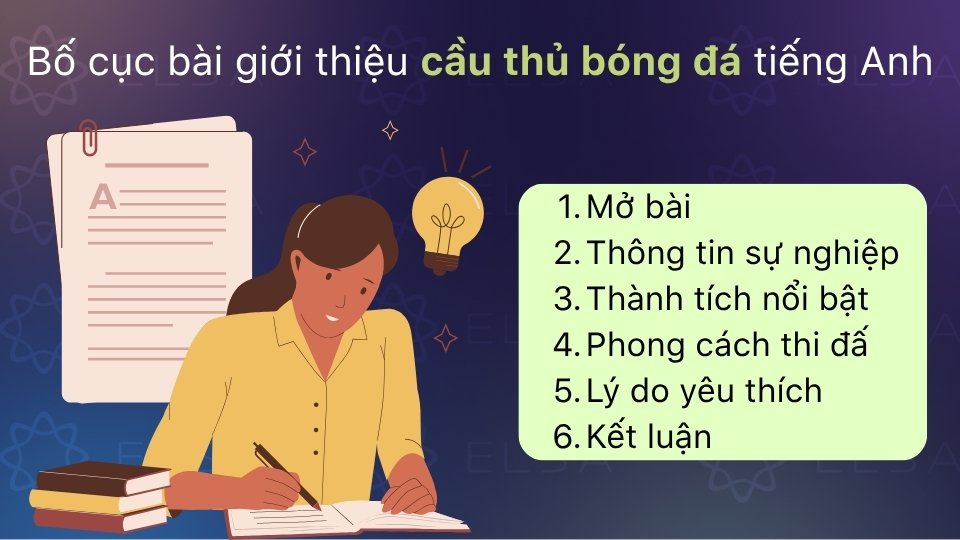 Bố cục bài giới thiệu cầu thủ bóng đá bằng tiếng Anh