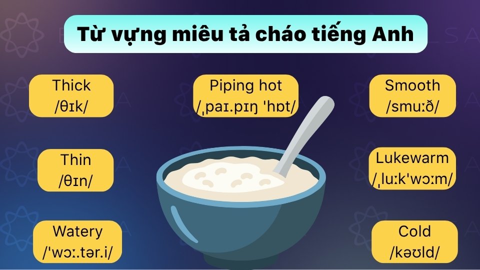 Từ vựng miêu tả về món cháo trong tiếng Anh Từ vựng miêu tả về món cháo trong tiếng Anh
