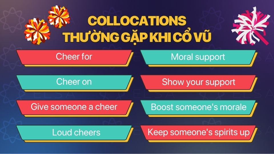 Những collocations thường gặp khi cổ vũ trong tiếng Anh Những collocations thường gặp khi cổ vũ trong tiếng Anh