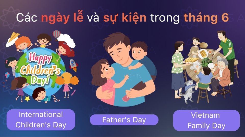 Các ngày lễ và sự kiện tháng 6 bằng tiếng Anh Các ngày lễ và sự kiện tháng 6 bằng tiếng Anh
