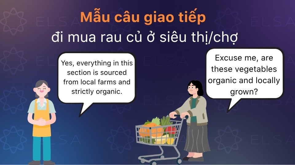 Mẫu câu giao tiếp tiếng Anh khi đi chợ mua rau củ quả