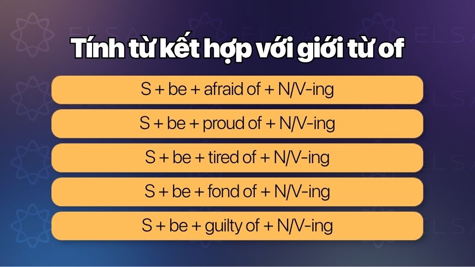 Tính từ kết hợp với giới từ of Tính từ kết hợp với giới từ of
