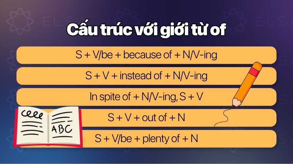 Các cấu trúc phổ biến với of Các cấu trúc phổ biến với of