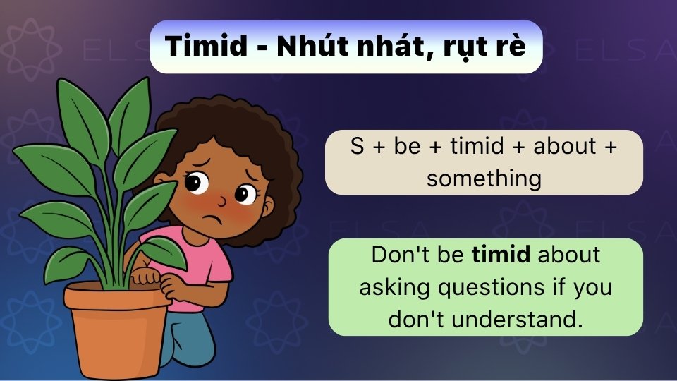 Cách dùng cấu trúc Timid trong tiếng Anh để chỉ sự nhút nhát
