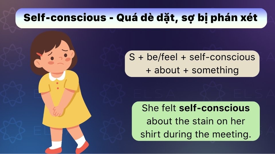 Cách dùng cấu trúc Self-conscious trong tiếng Anh để chỉ sợ bị phán xét