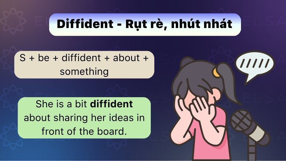 Cách dùng cấu trúc Diffident trong tiếng Anh để chỉ sự rụt rè
