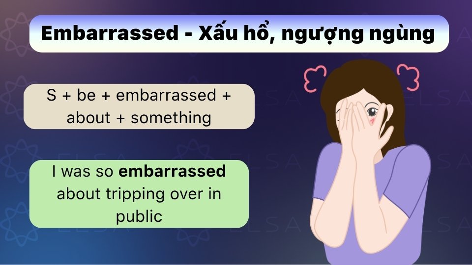 Cách dùng cấu trúc Embarrassed trong tiếng Anh để chỉ sự xấu hổ