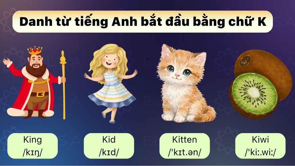 Những danh từ bằng tiếng Anh bắt đầu bằng chữ K Những danh từ bằng tiếng Anh bắt đầu bằng chữ K