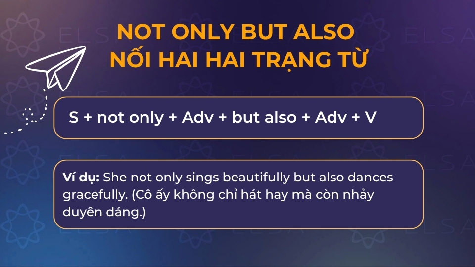Cấu trúc not only but also khi nối hai trạng từ